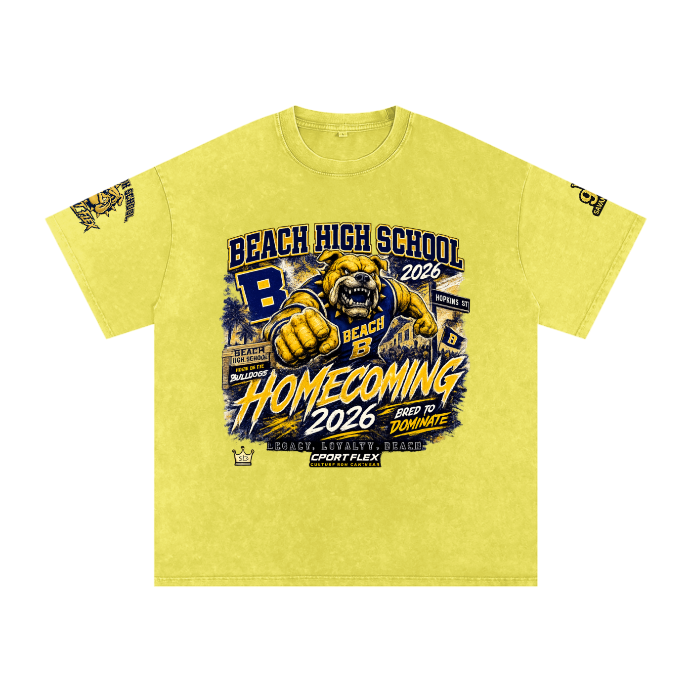 Beach High School Homecoming 2026 Vintage Snow Wash Tee
