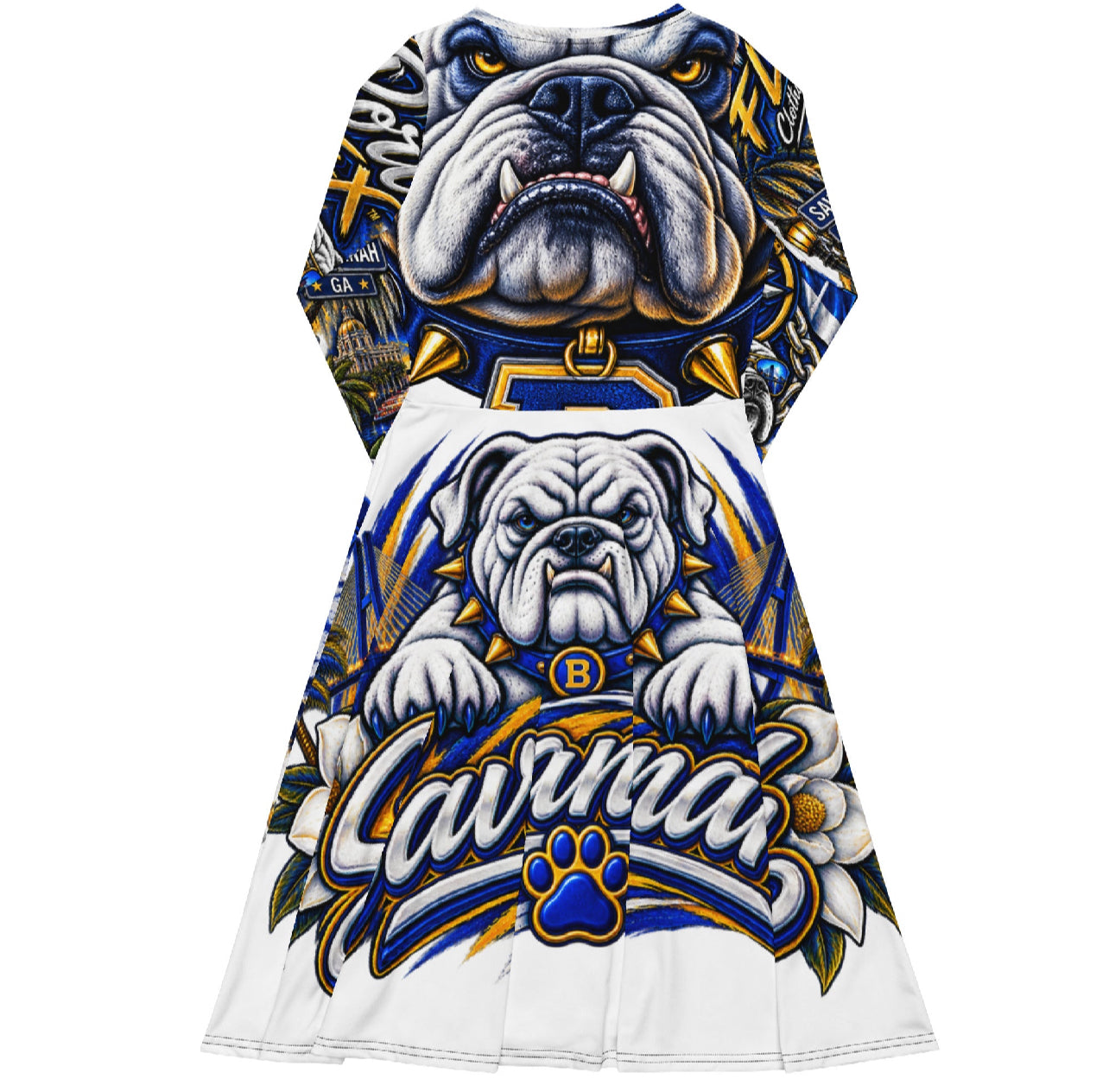 En’Blanc Design For Duex all-over print long sleeve midi dress