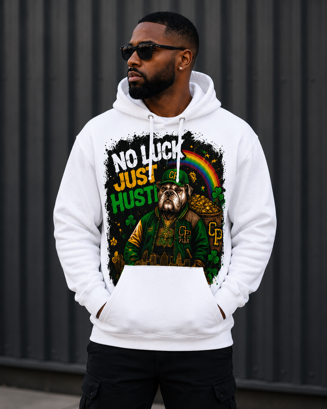 No Luck Just Grind Cotton Hoodie