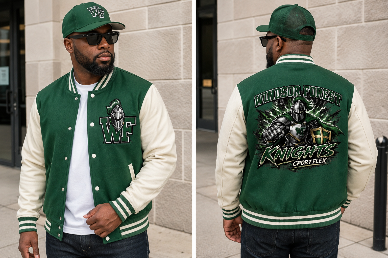 CPort Flex “Where You From?” School Pride Varsity Jacket – Windsor Forest Knights