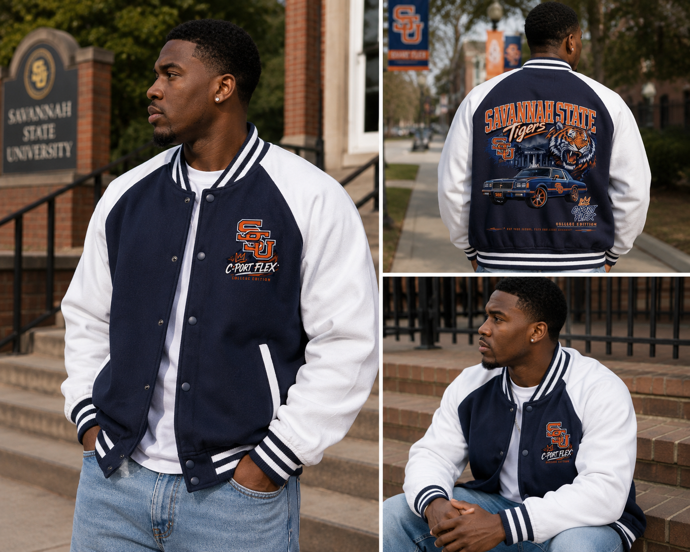 CPort Flex × Savannah State Tigers Varsity Jacket(SSU Patch)