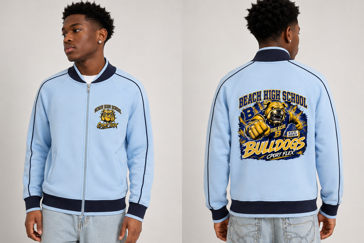 Beach High Bulldogs Throwback Track Jacket