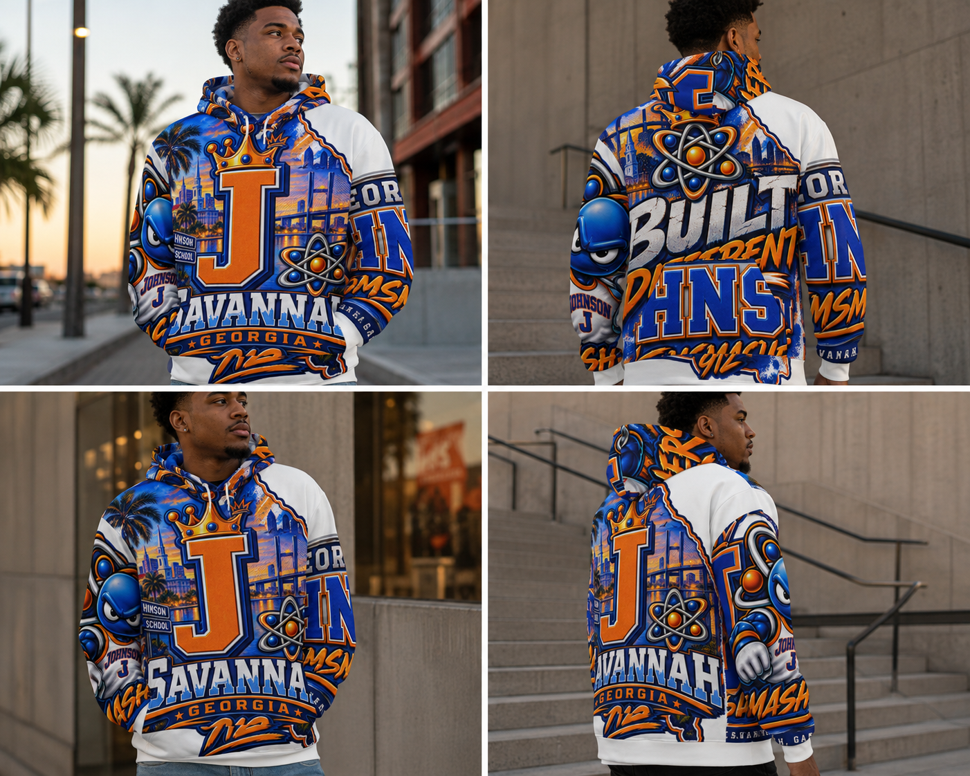Johnson GA on Myy Mind All Over Unisex cotton hoodie