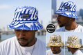 EN BLANC®
 Bleu & Gold Reversible bucket hat