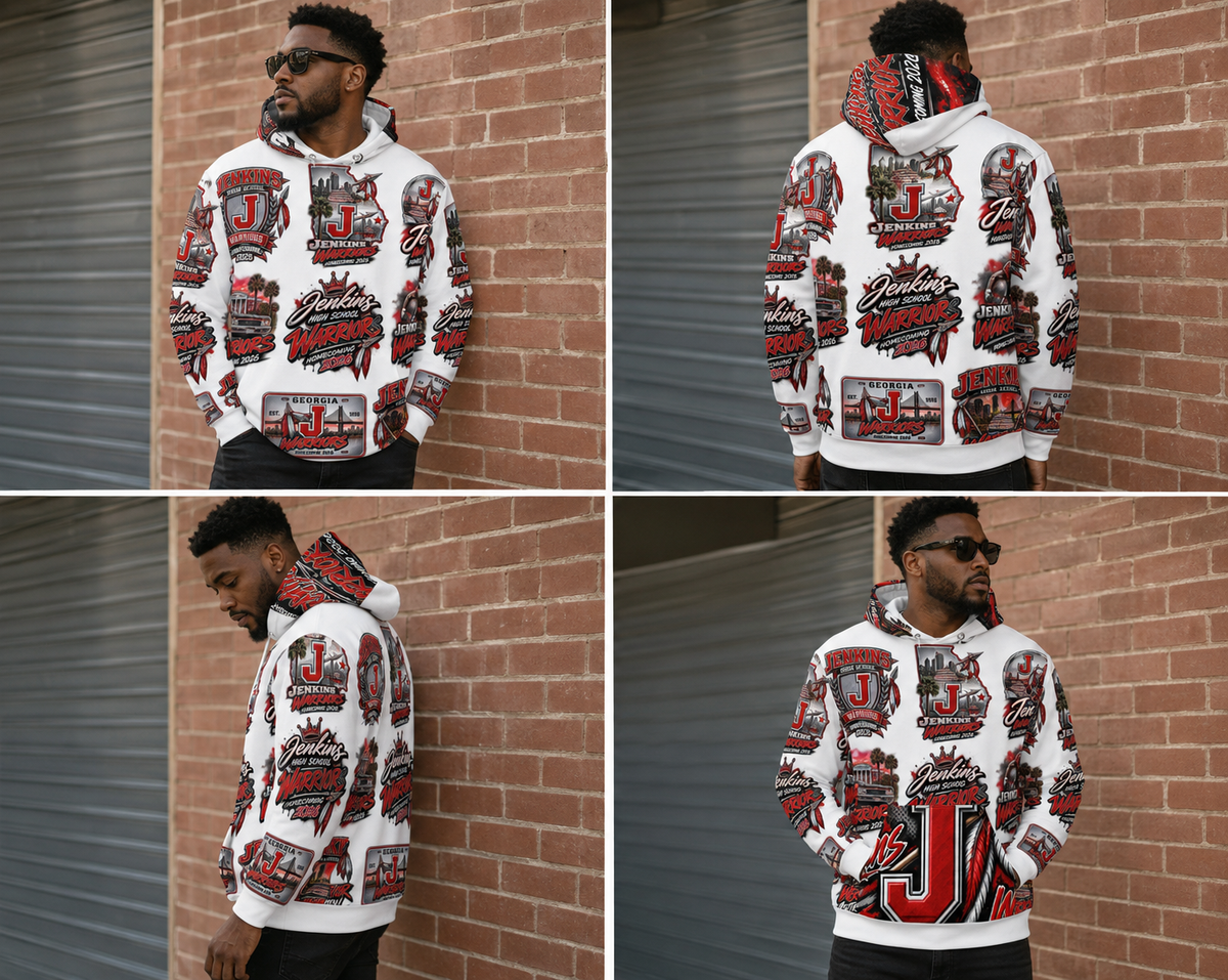 Jenkins Logos All Over Unisex cotton hoodie