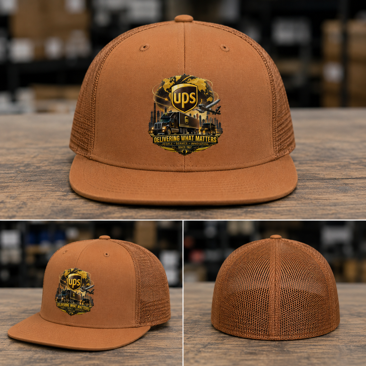 UPS Closed-back trucker cap