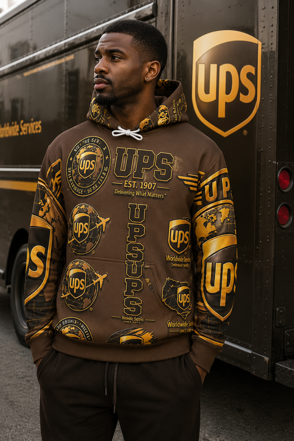 UPS Logos All-Over Unisex Hoodie