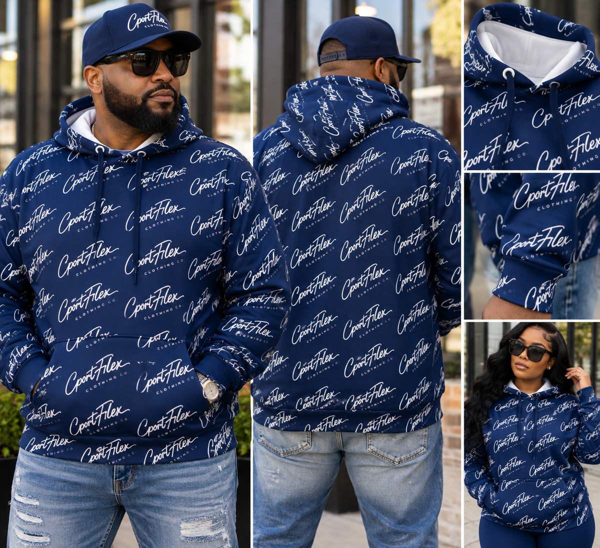 Cport Flex Navy Signature Unisex Hoodie