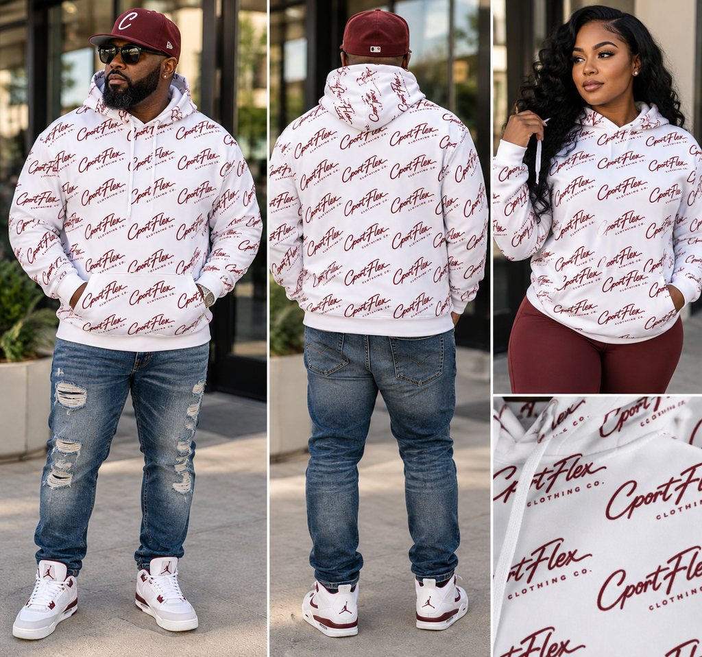 Cport Flex Signature Maroon Print Unisex Hoodie