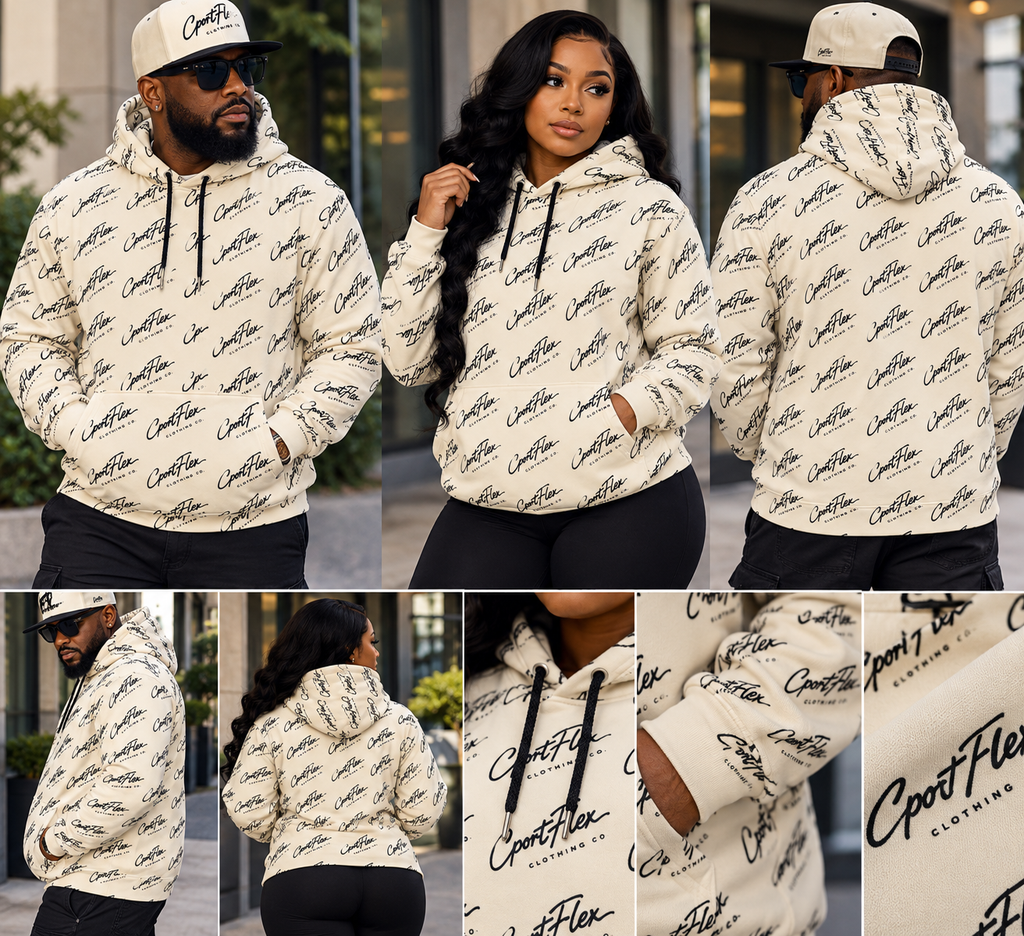 Cport Flex Signature Cream & Black Unisex Hoodie
