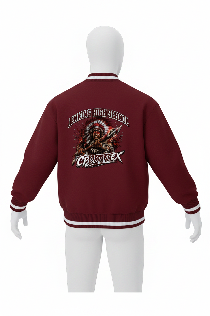 Jenkins J & Arrow Jacket - Back 3D Mockup